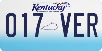 KY license plate 017VER