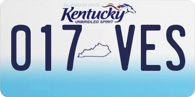 KY license plate 017VES