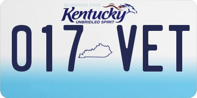 KY license plate 017VET