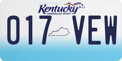 KY license plate 017VEW