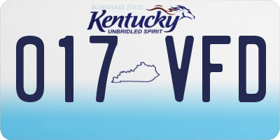 KY license plate 017VFD