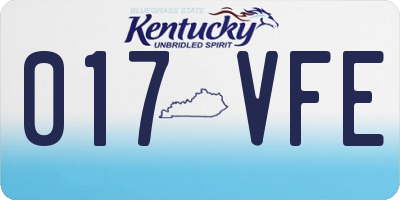 KY license plate 017VFE
