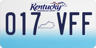 KY license plate 017VFF