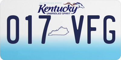 KY license plate 017VFG