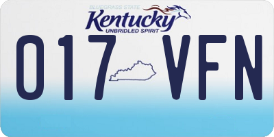 KY license plate 017VFN