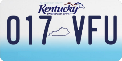 KY license plate 017VFU