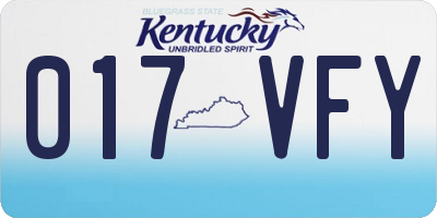 KY license plate 017VFY