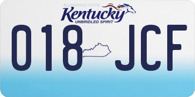 KY license plate 018JCF