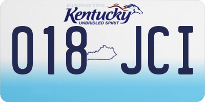 KY license plate 018JCI