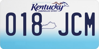 KY license plate 018JCM