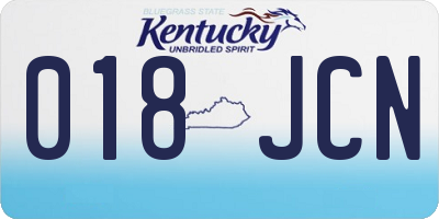 KY license plate 018JCN