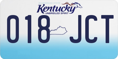 KY license plate 018JCT