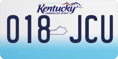 KY license plate 018JCU