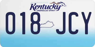 KY license plate 018JCY