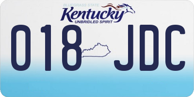 KY license plate 018JDC