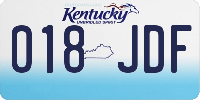 KY license plate 018JDF