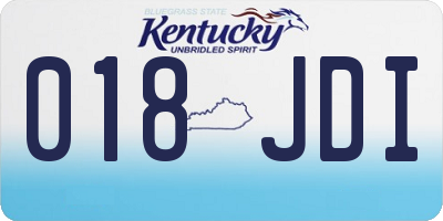 KY license plate 018JDI
