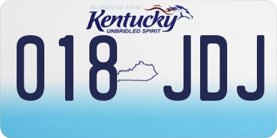 KY license plate 018JDJ