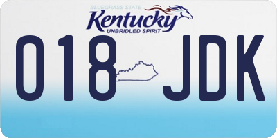 KY license plate 018JDK
