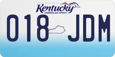 KY license plate 018JDM