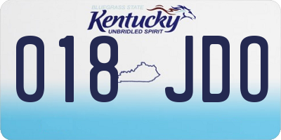 KY license plate 018JDO