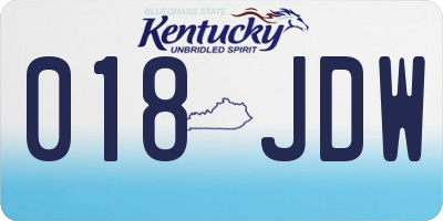 KY license plate 018JDW