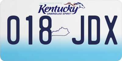 KY license plate 018JDX