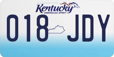 KY license plate 018JDY