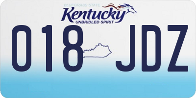 KY license plate 018JDZ