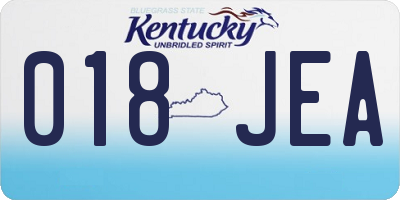 KY license plate 018JEA
