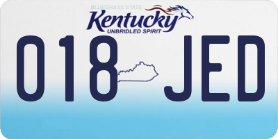 KY license plate 018JED