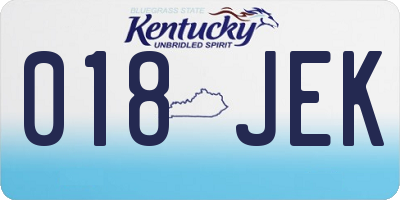 KY license plate 018JEK