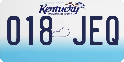 KY license plate 018JEQ