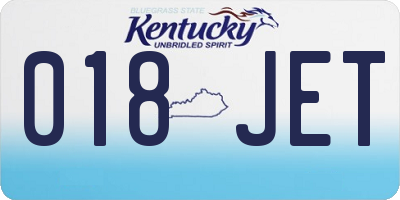 KY license plate 018JET