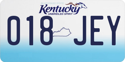 KY license plate 018JEY