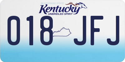 KY license plate 018JFJ