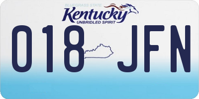 KY license plate 018JFN