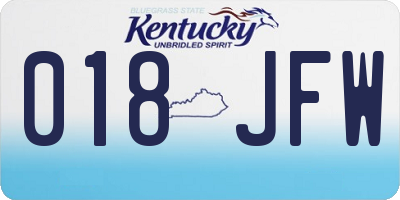KY license plate 018JFW