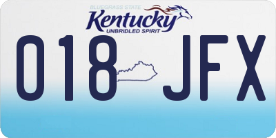 KY license plate 018JFX