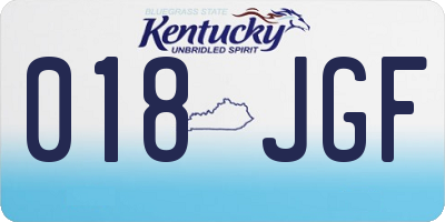 KY license plate 018JGF