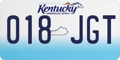 KY license plate 018JGT