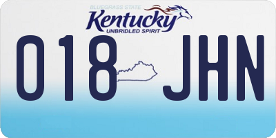 KY license plate 018JHN