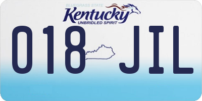 KY license plate 018JIL