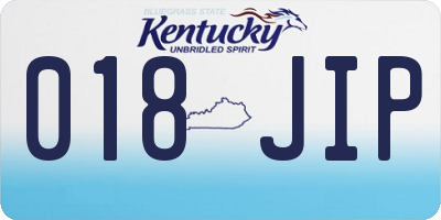 KY license plate 018JIP