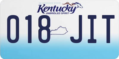KY license plate 018JIT