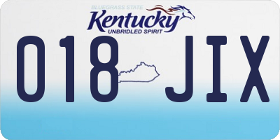 KY license plate 018JIX