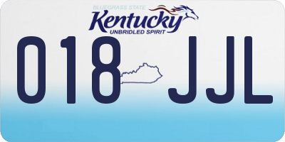 KY license plate 018JJL