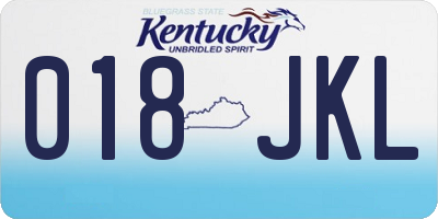 KY license plate 018JKL