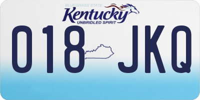 KY license plate 018JKQ