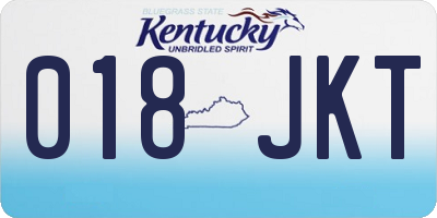 KY license plate 018JKT